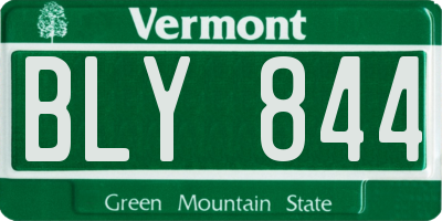 VT license plate BLY844