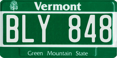 VT license plate BLY848