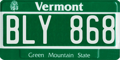 VT license plate BLY868