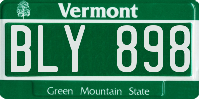 VT license plate BLY898