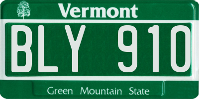 VT license plate BLY910