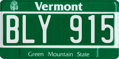 VT license plate BLY915