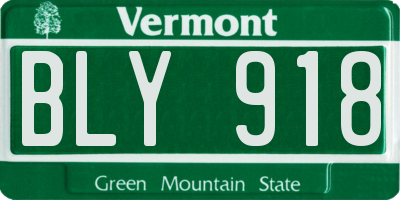 VT license plate BLY918