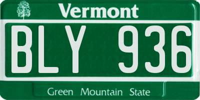 VT license plate BLY936