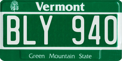 VT license plate BLY940