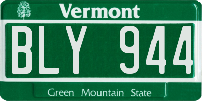 VT license plate BLY944