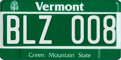 VT license plate BLZ008