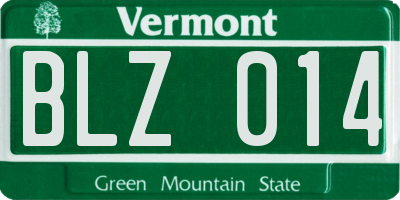 VT license plate BLZ014