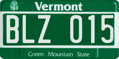 VT license plate BLZ015