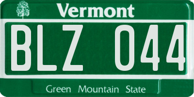 VT license plate BLZ044