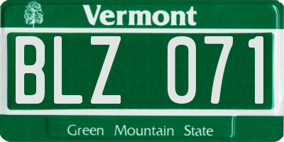 VT license plate BLZ071