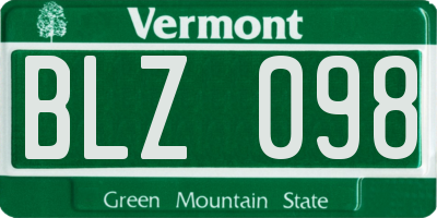 VT license plate BLZ098