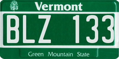VT license plate BLZ133