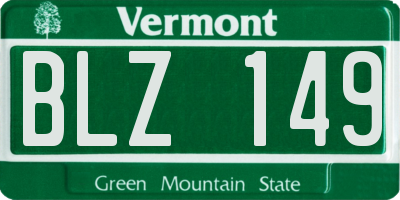 VT license plate BLZ149