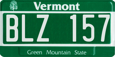 VT license plate BLZ157