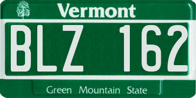 VT license plate BLZ162