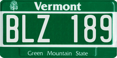 VT license plate BLZ189