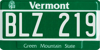 VT license plate BLZ219