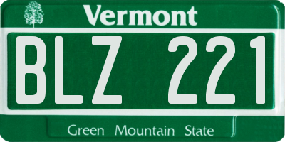 VT license plate BLZ221