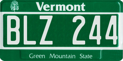 VT license plate BLZ244