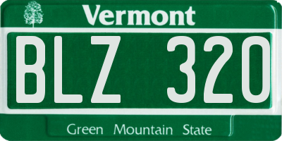 VT license plate BLZ320