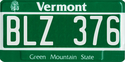 VT license plate BLZ376