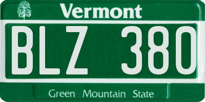 VT license plate BLZ380