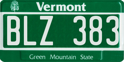 VT license plate BLZ383