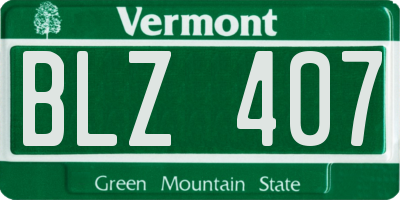 VT license plate BLZ407