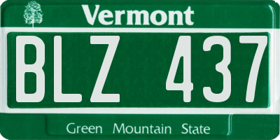 VT license plate BLZ437