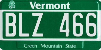 VT license plate BLZ466