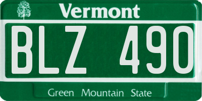 VT license plate BLZ490