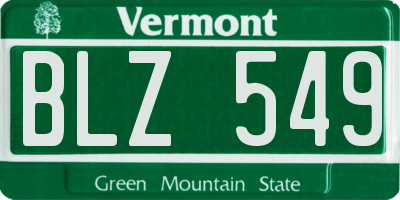 VT license plate BLZ549