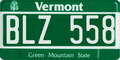 VT license plate BLZ558