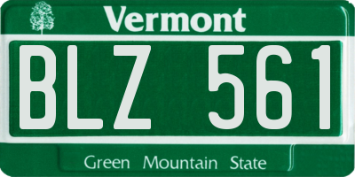 VT license plate BLZ561