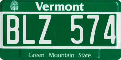 VT license plate BLZ574