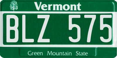 VT license plate BLZ575