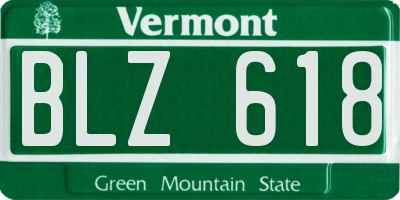 VT license plate BLZ618