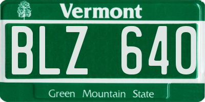 VT license plate BLZ640