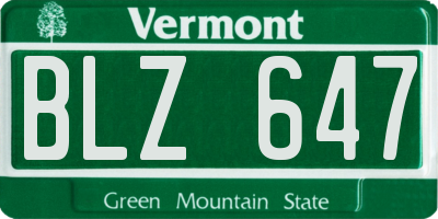 VT license plate BLZ647