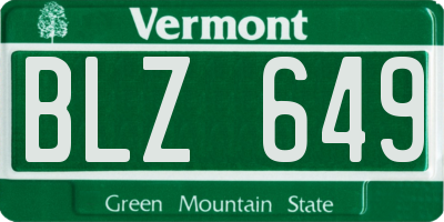 VT license plate BLZ649