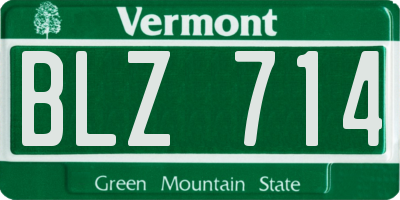 VT license plate BLZ714