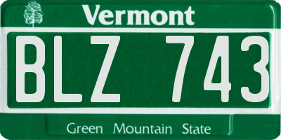 VT license plate BLZ743