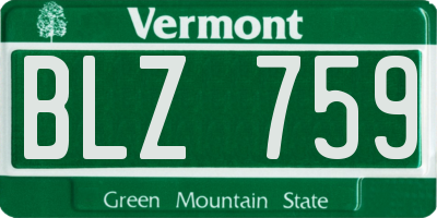 VT license plate BLZ759