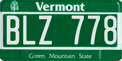 VT license plate BLZ778