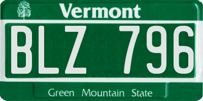 VT license plate BLZ796