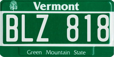 VT license plate BLZ818