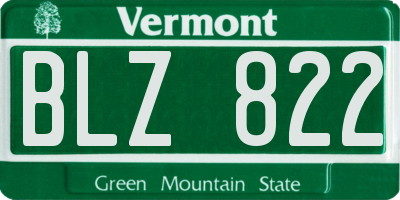 VT license plate BLZ822