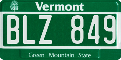 VT license plate BLZ849