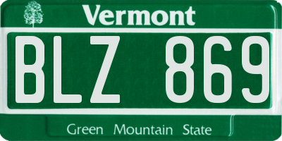 VT license plate BLZ869